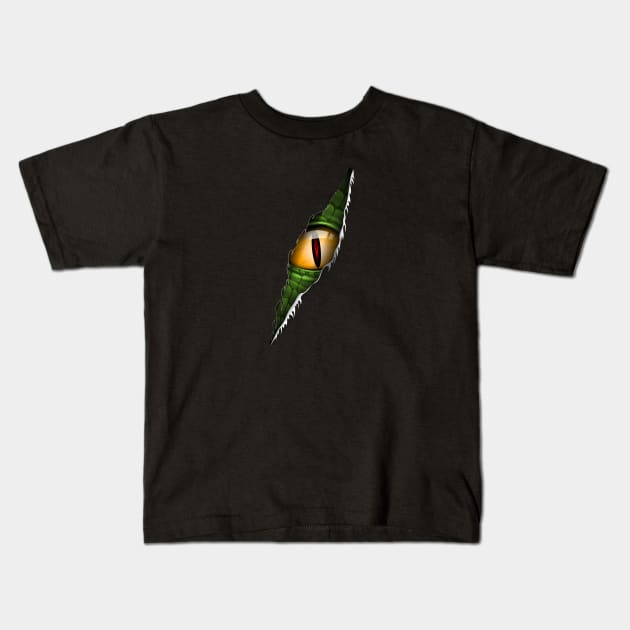 Reptile Eye Kids T-Shirt by TambuStore